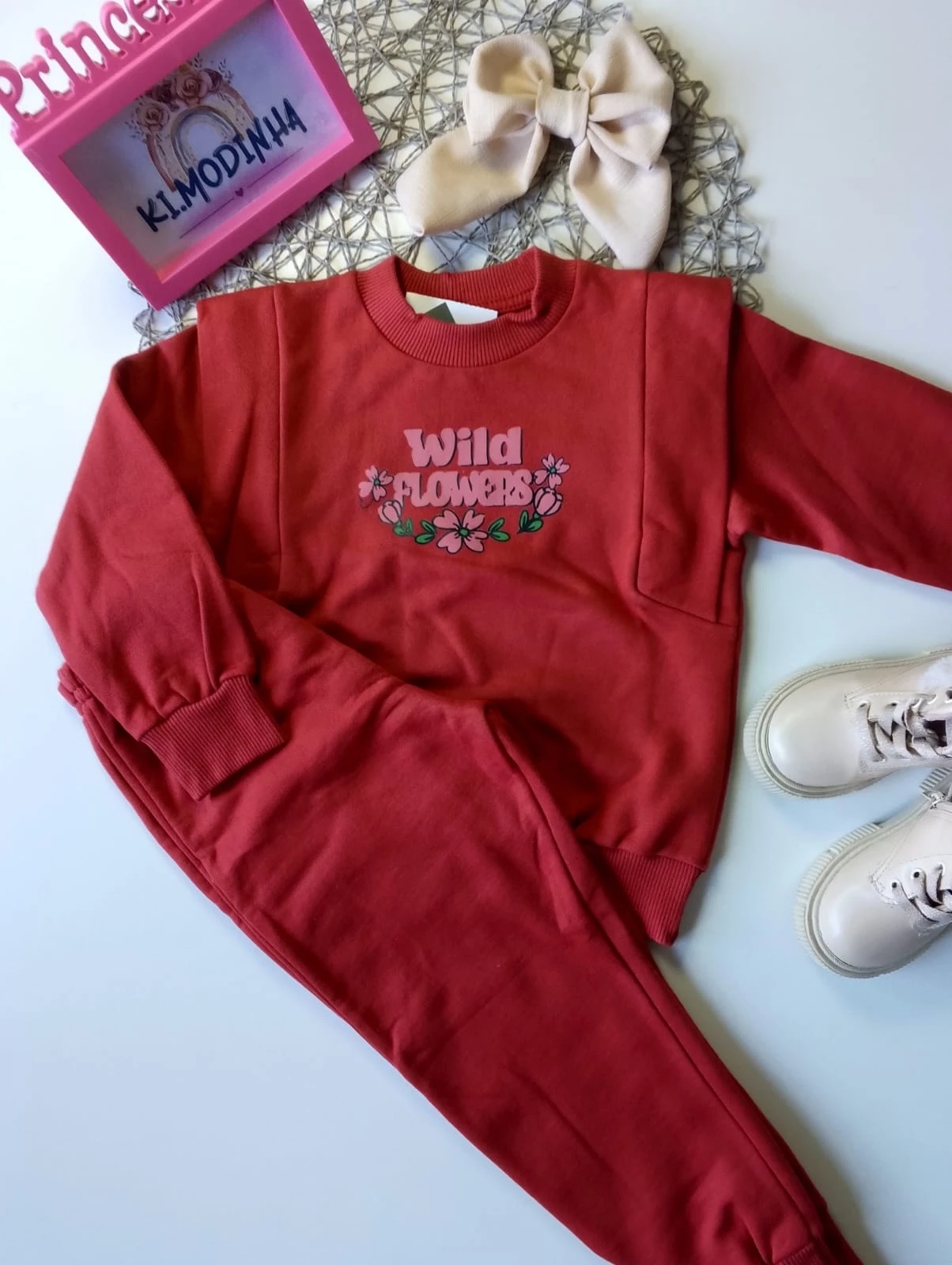 Conjunto Moletom Vermelho Tamanho 03