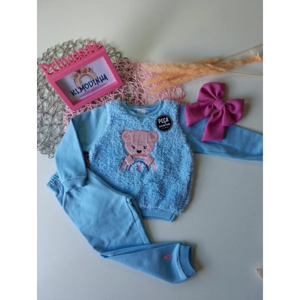 Conjunto Moletom com lã Marca Lecimar tamanho 02