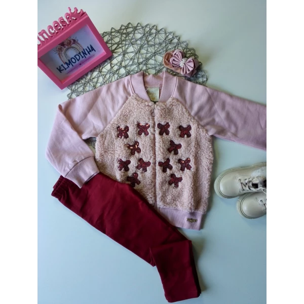 Conjunto Moletom cor Vinho Tamanho 03