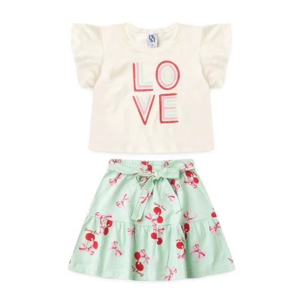 Conjunto Feminino Infantil Amor Doce