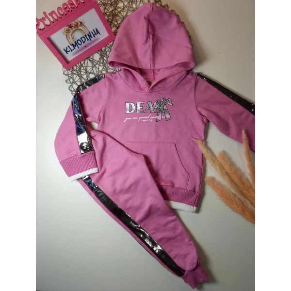 Conjunto Moletom Rosa Com capuz tamanho 02