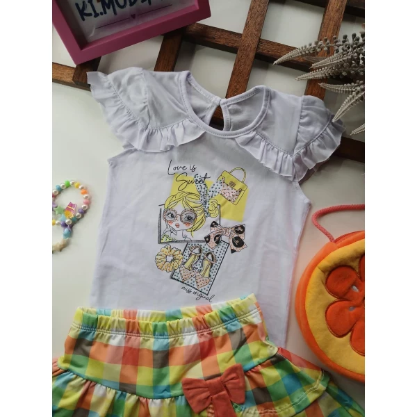 Conjunto Shorts Saia Xadrez tamanho 02