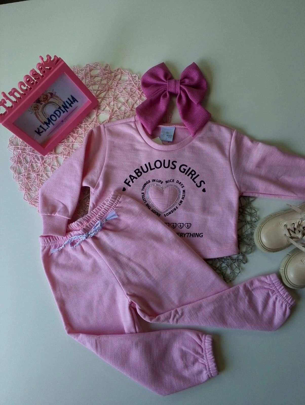 Conjunto Lecimar Rosa Bebê tamanho 02