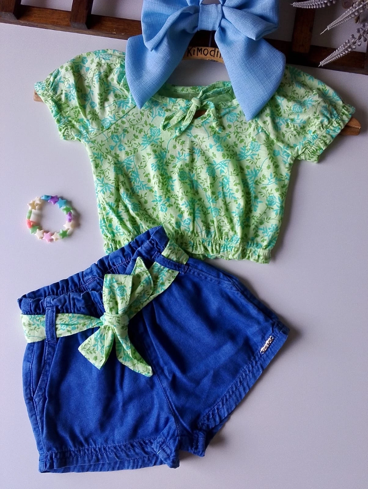 Conjunto Jeans Verde Tamanho 01