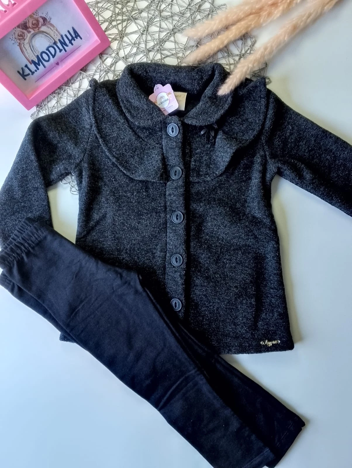 Conjunto Sobretudo Preto Tamanho 02