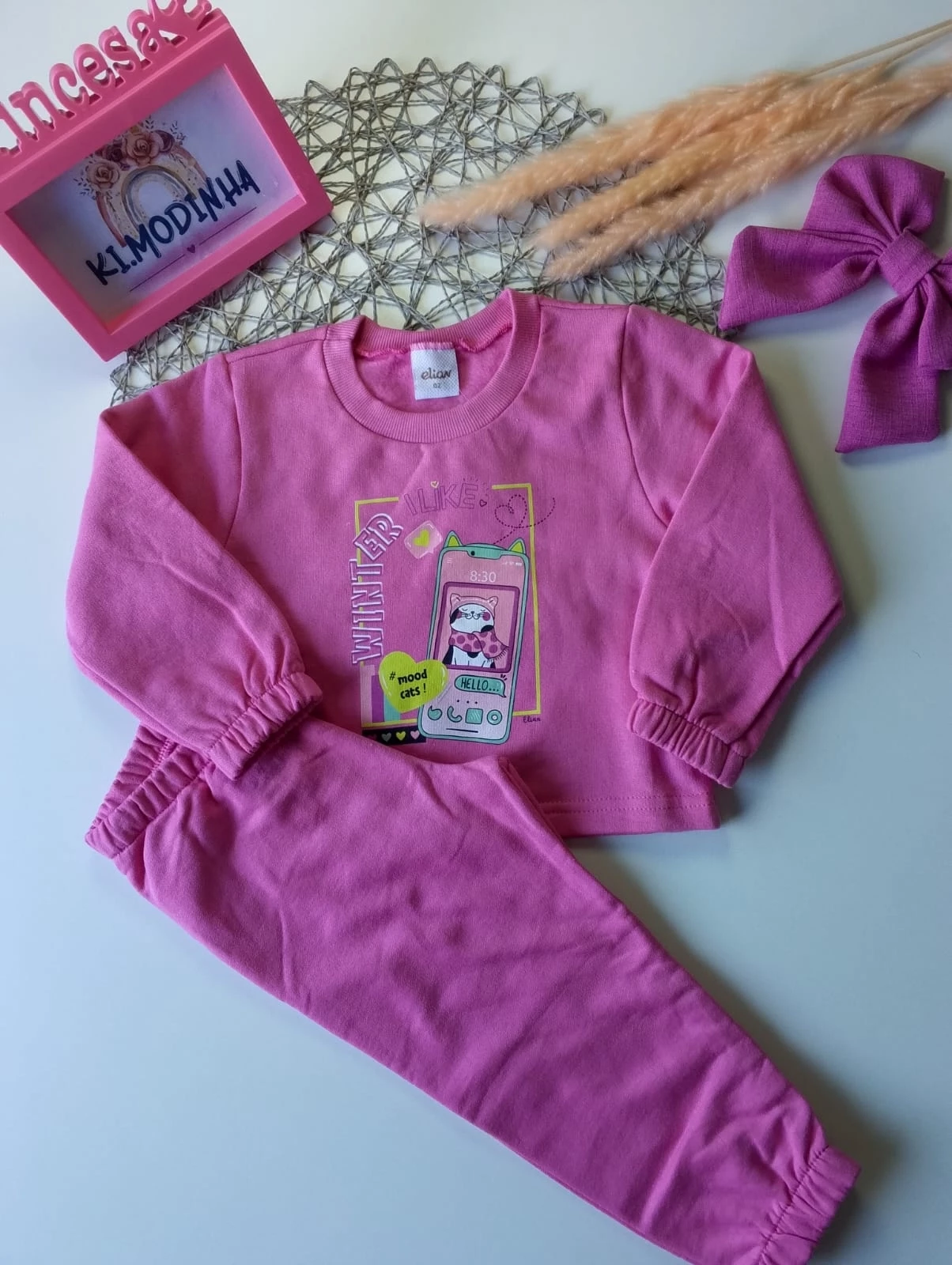 Conjunto Moletom Rosa tamanho 02