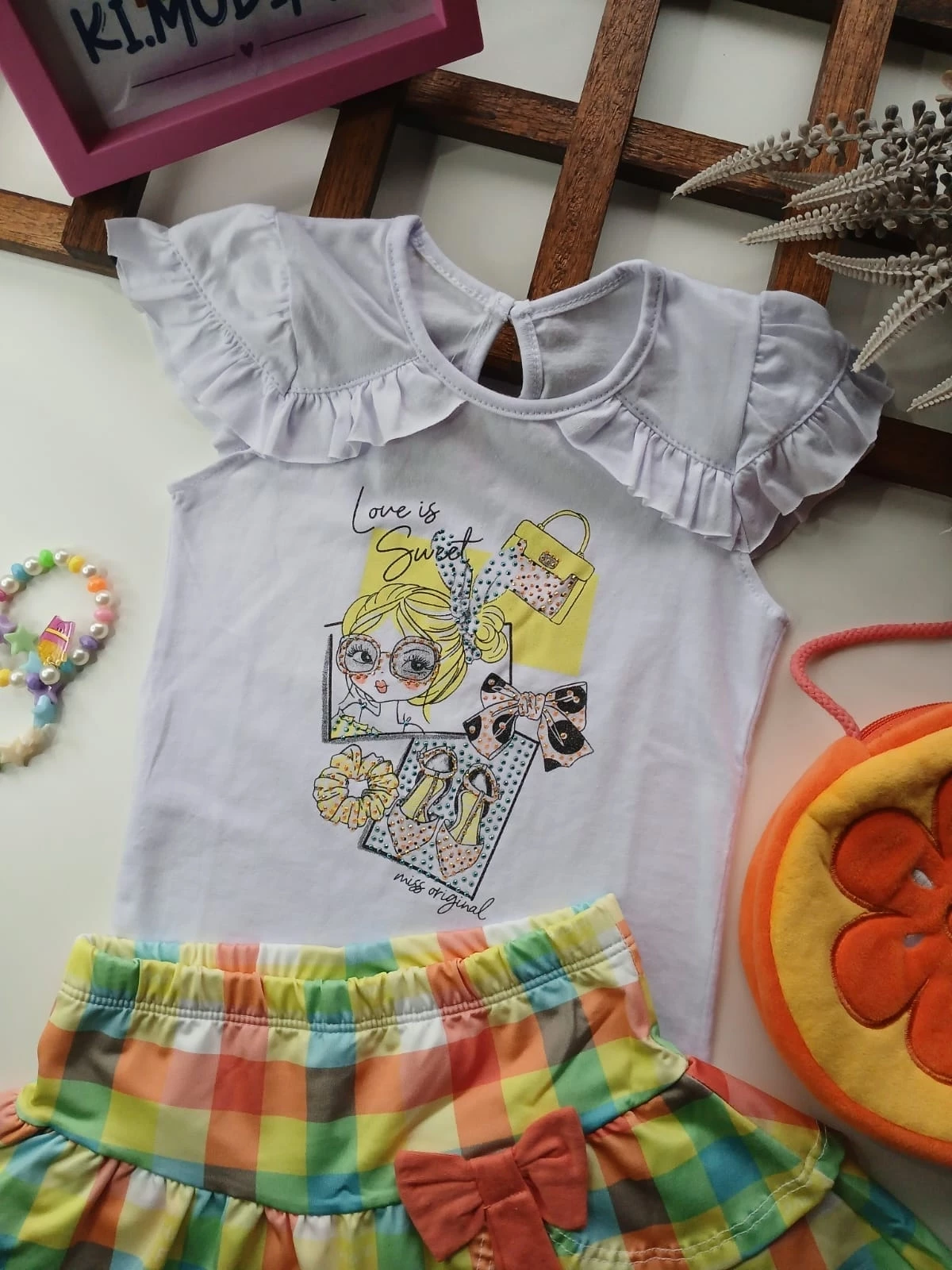 Conjunto Shorts Saia Xadrez tamanho 02